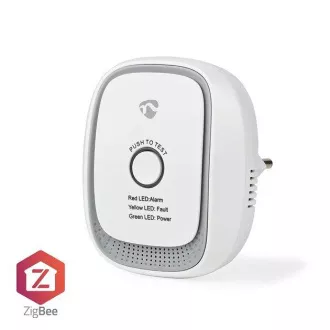 Nedis ZBDG11CWT - Detector de gaz SmartLife | Zigbee 3.0 | Sursa de alimentare | Android™ / iOS | 75 dB | Alb