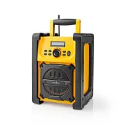 Nedis RDFM3100YW - Radio FM pentru șantiere | 15 W | Bluetooth® | IPX5 | Mâner | Negru / Galben