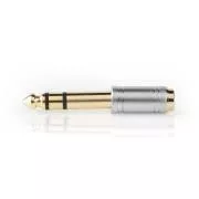 Nedis CAGC23930ME- Adaptor audio stereo| Mascul 6.35mm | Priză de 3,5 mm | Aurit | Direct | Metal | Argint | 1 buc