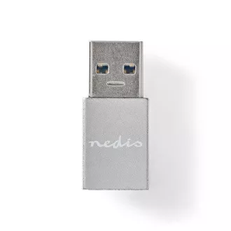 Nedis CCGB60925GY - Adaptor USB-C| USB 3.2 Gen 1 | Mufă USB-A | Priză USB-C™ | 5 Gbps | rotund | placat cu nichel