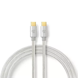Nedis CCTB60800AL20 - Cablu USB 2.0 | Mufă USB-C™ | Mufă USB-C™ | 480 Mbps | 2,00 m | Argint