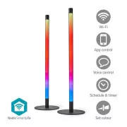 Nedis WIFILD10RGBW - Lumină de masă | Wi-Fi | Tub | 600 lm | RGBIC / Alb cald sau rece | 2700 - 6500 K | 36 W | Metal