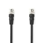 Nedis CVGL01000BK20 - Cablu video BNC | BNC mascul - BNC mascul | 2 m | Negru