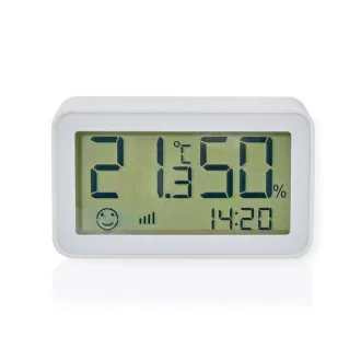 Nedis ZBSC30WT - Senzor inteligent de climat | Zigbee 3.0 | Alimentat cu baterie | Android™ / IOS | Alb