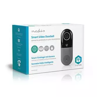 Nedis WIFICDP40CWT - Telefon video inteligent Wi-Fi | Cloud/ microSD/ Onvif | IP65 | senzor de mișcare | Alb