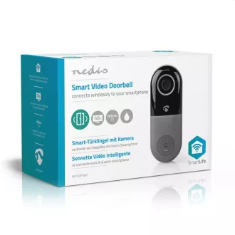 Nedis WIFICDP40CWT - Telefon video inteligent Wi-Fi | Cloud/ microSD/ Onvif | IP65 | senzor de mișcare | Alb