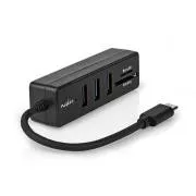 Nedis CCGB64785WT01 - Hub USB| 1x USB-C™ | 1x USB-C™ / 2x USB 2.0 A Femeie | 3 porturi porturi | Alimentat prin USB
