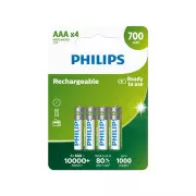 Baterii reîncărcabile Philips AAA 700mAh, NiMH - 4 bucăți
