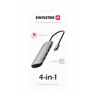 Hub USB-C SWISSTEN 4-ÎN-1 (4x USB 3.0) ALUMINIU