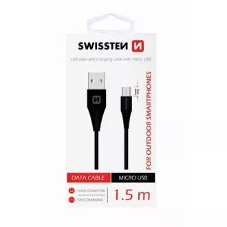 CABLU DE DATE SWISSTEN USB / MICRO USB 1.5 M NEGRU (9mm) CABLU DE DATE SWISSTEN USB / MICRO USB 1.5 M NEGRU (9mm)