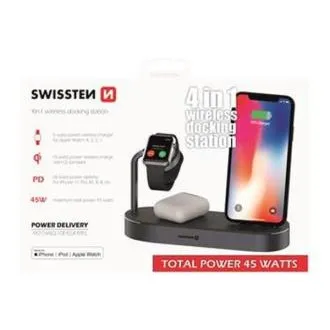 Încărcător wireless SWISSTEN 4 în 1 MFi Încărcător wireless SWISSTEN 4 în 1 MFi