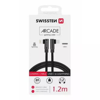 SWISSTEN TEXTIL CABLU DE DATE ARCADE USB-C / LIGHTNING 1,2 M NEGRU SWISSTEN TEXTIL CABLU DE DATE ARCADE USB-C / LIGHTNING 1,2 M NEGRU