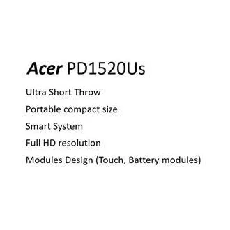 Acer PD1520Us UST Ecran LED DLP cu KIT tactil, FHD 1920x1080, SMART, WiFi, 500 ANSI, 10000:1, HDMI, 2xUSB 2.0, difuzor 2x3W,