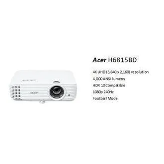 Acer H6815GTV Google TV, DLP, 4K UHD 3840x2160/4000 ANSI lm/10.000:1/2xHDMI/repro 1x10W/3,1 kg Acer H6815GTV Google TV, DLP, 4K UHD 3840x2160/4000 ANSI lm/10.000:1/2xHDMI/repro 1x10W/3,1 kg