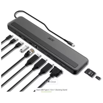 Acer 13in1 Type C Minidock: 3x USB 3.0 (5 Gbps Transfer de date), 1x USB-C (5 Gbps Transfer de date), 1x USB-C Power Delivery (până la 100 W)