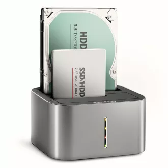 AXAGON ADSA-DC, USB-C 5Gbps - Stație de andocare duală CLONĂ pentru 2x SATA 6G 2.5"/3.5" SSD/HDD AXAGON ADSA-DC, USB-C 5Gbps - Stație de andocare duală CLONĂ pentru 2x SATA 6G 2.5"/3.5" SSD/HDD