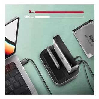 AXAGON ADSA-DC, USB-C 5Gbps - Stație de andocare duală CLONĂ pentru 2x SATA 6G 2.5"/3.5" SSD/HDD AXAGON ADSA-DC, USB-C 5Gbps - Stație de andocare duală CLONĂ pentru 2x SATA 6G 2.5"/3.5" SSD/HDD