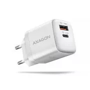 Incarcator de retea AXAGON ACU-PQ20W 20W, 2x porturi (USB-A + USB-C), PD3.0/PPS/QC4+/AFC/Apple, alb