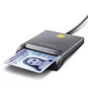 AXAGON CRE-SM3T, USB-A FlatReader cititor de carduri de contact Smart card (eObčanka), cablu 1,3 m