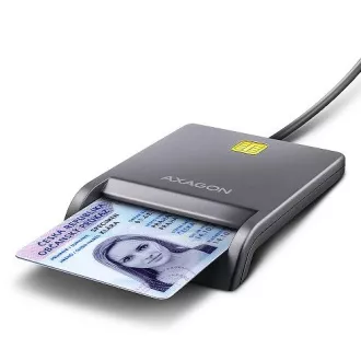 AXAGON CRE-SM3T, USB-A FlatReader cititor de carduri de contact Smart card (eObčanka), cablu 1,3 m