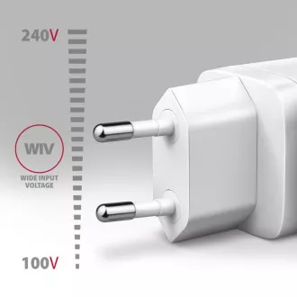 AXAGON ACU-PD20W, încărcător de rețea 20W, 1x port USB-C, PD3.0/PPS/QC4+/AFC/Apple, alb