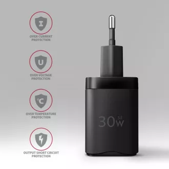 AXAGON ACU-PD30, încărcător de rețea Sil 30W, 1x port USB-C, PD3.0/PPS/QC4+/SFC/AFC/Apple, negru