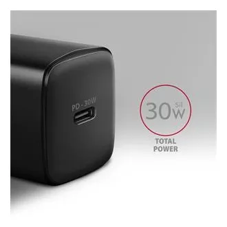 AXAGON ACU-PD30, încărcător de rețea Sil 30W, 1x port USB-C, PD3.0/PPS/QC4+/SFC/AFC/Apple, negru