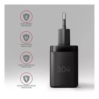 AXAGON ACU-PD30, încărcător de rețea Sil 30W, 1x port USB-C, PD3.0/PPS/QC4+/SFC/AFC/Apple, negru