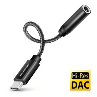 AXAGON ADA-HCPD, USB-C la mufă de 3,5 mm - Adaptor audio DAC de înaltă rezoluție, 384 kHz/32 biți, stereo, PD 60W 3A