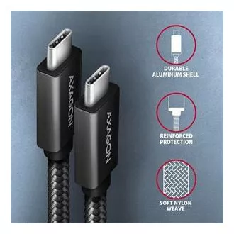 AXAGON BUCM32-CM05AB, cablu SPEED+ USB-C <-> USB-C, 0.5m, USB 20Gbps, PD 100W 5A, 4K HD, ALU, împletit, negru AXAGON BUCM32-CM05AB, cablu SPEED+ USB-C <-> USB-C, 0.5m, USB 20Gbps, PD 100W 5A, 4K HD, ALU, împletit, negru