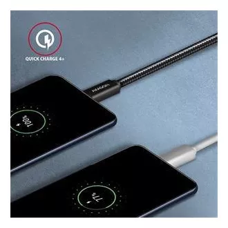 AXAGON BUCM32-CM05AB, cablu SPEED+ USB-C <-> USB-C, 0.5m, USB 20Gbps, PD 100W 5A, 4K HD, ALU, împletit, negru AXAGON BUCM32-CM05AB, cablu SPEED+ USB-C <-> USB-C, 0.5m, USB 20Gbps, PD 100W 5A, 4K HD, ALU, împletit, negru