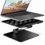 Suport laptop AXAGON STND-LQB din aluminiu, HQ, 10"-17.3", înălțime și unghi reglabile, negru