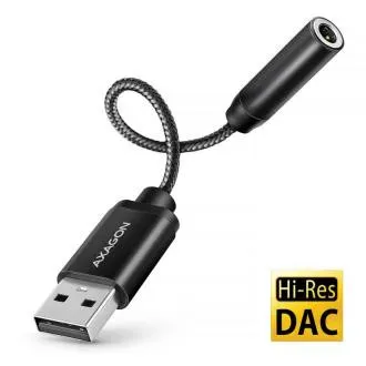 AXAGON ADA-HA, adaptor audio DAC Hi-Res de la USB-A la mufă de 3,5 mm, 384kHz/32bit, stereo AXAGON ADA-HA, adaptor audio DAC Hi-Res de la USB-A la mufă de 3,5 mm, 384kHz/32bit, stereo