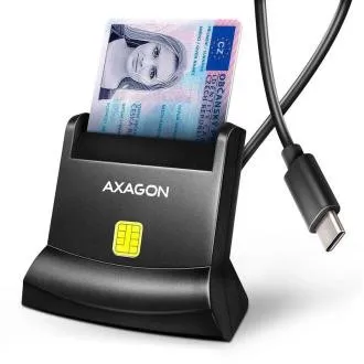 AXAGON CRE-SM4NC, cititor de carduri USB-C pentru carduri inteligente (eObčanka), independent, cablu 1,2 m AXAGON CRE-SM4NC, cititor de carduri USB-C pentru carduri inteligente (eObčanka), independent, cablu 1,2 m