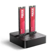 AXAGON ADSA-M2C22L, stație de andocare USB-C 20Gbps pentru 2 SSD-uri M.2 NVMe cu funcție de clonare