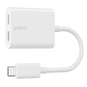 Adaptor/splitter USB-C Belkin - alimentare USB-C + adaptor audio/încărcare USB-C, alb
