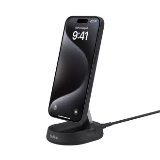 Belkin BOOST CHARGE™ PRO Qi2 15W Stand de încărcare magnetic, convertibil, fără adaptor, negru Belkin BOOST CHARGE™ PRO Qi2 15W Stand de încărcare magnetic, convertibil, fără adaptor, negru