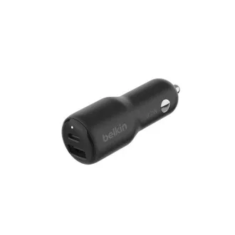 Încărcător auto Belkin BOOST CHARGE™ cu alimentare dublă, 42 W, PPS - USB-C 30 W și USB-A 12 W, negru