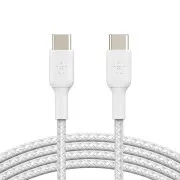 Cablu Belkin BOOST CHARGE™ USB-C/USB-C, 2 m, alb - rezistent