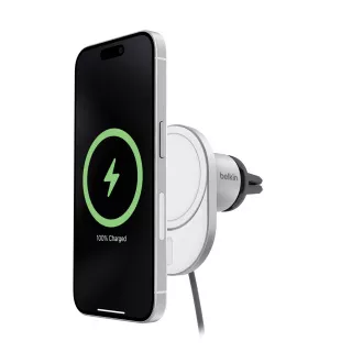 Suport magnetic Belkin BOOST CHARGE™ Qi2 cu încărcător auto, 15W, fără adaptor, gri Suport magnetic Belkin BOOST CHARGE™ Qi2 cu încărcător auto, 15W, fără adaptor, gri