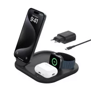 Belkin BOOST CHARGE™ Qi2 15W 3in1 Stand de încărcare magnetic, pliabil, negru
