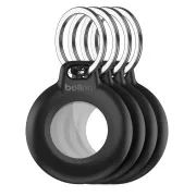 Husă Belkin AirTag Secure cu breloc impermeabil - Negru - Pachet de 4