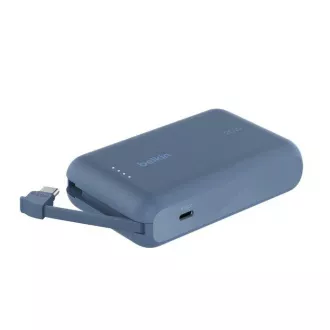 Baterie externă Belkin BOOST CHARGE™ USB-C cu cablu USB-C integrat, 10000mAh, 20W, albastră