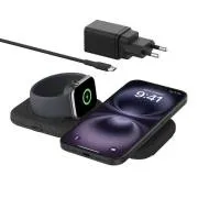 Belkin BOOST CHARGE PRO Qi2 2 în 1 Wireless, pliabil, suport de călătorie pentru iPhone/Apple Watch/AirPods, negru