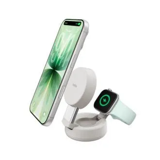 Încărcător magnetic Belkin UltraCharge PRO Qi2 25W 2 în 1 pentru iPhone/Apple Watch/Airpods, Nisip Încărcător magnetic Belkin UltraCharge PRO Qi2 25W 2 în 1 pentru iPhone/Apple Watch/Airpods, Nisip