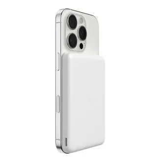 Acumulator extern wireless magnetic Belkin BOOST CHARGE Qi2, 5000 mAh, subțire, alb Acumulator extern wireless magnetic Belkin BOOST CHARGE Qi2, 5000 mAh, subțire, alb