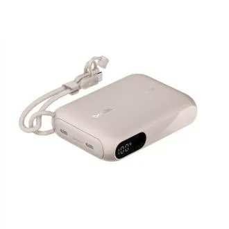 Acumulator extern Belkin BOOST CHARGE USB-C cu afișaj, 10000mAh, 20W, nisip