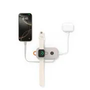 Încărcător wireless Belkin BOOST CHARGE PRO pentru Apple Watch + baterie externă USB-C, 10000mAh, nisip