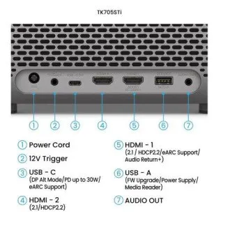 Proiector DLP BenQ TK705STi 4K UHD 3840x2160/3000 ANSI lm/600.000:1/HDMI/USB-A/USB-C/Mufă/BT/Wi-Fi/Repro/Google TV + Android 11 Proiector DLP BenQ TK705STi 4K UHD 3840x2160/3000 ANSI lm/600.000:1/HDMI/USB-A/USB-C/Mufă/BT/Wi-Fi/Repro/Google TV + Android 11