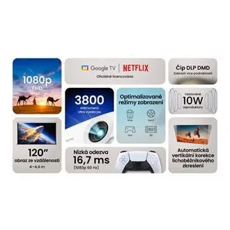 Proiector DLP BenQ TH575i 1920x1080 FHD/3800 ANSI lm/1.49÷1.64/15000:1/HDMI/difuzor - proiector pentru home cinema și PS5/Xbox